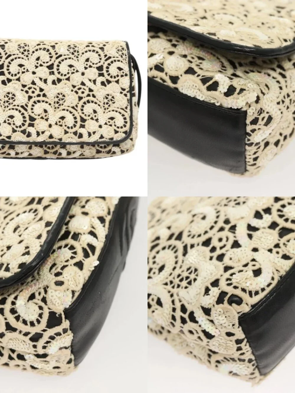 CHANEL Shoulder Bag Lamb Skin White CC Auth 125205
